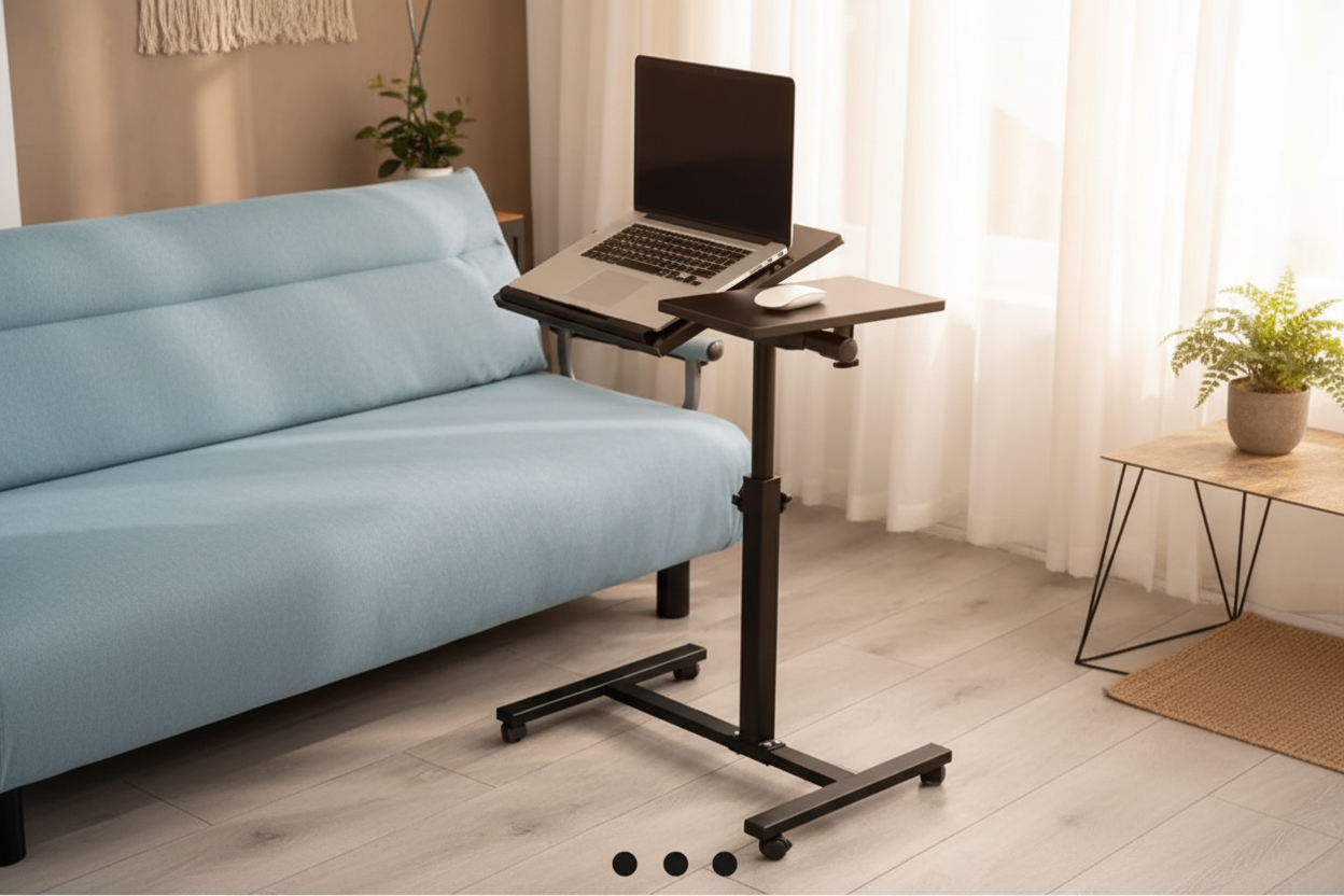 MESA AJUSTABLE PARA PORTÁTIL CON RUEDAS